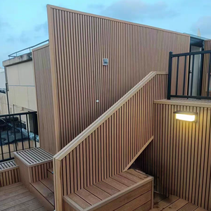 Decorazione del rivestimento esterno del pannello di parete 3D del rivestimento della parete di <span class=keywords><strong>legno</strong></span> composito di plastica WPC rivestimento del bordo - Product Image 4