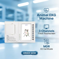Electrocardiógrafo Veterinario de 3 Canales al por Mayor, Precio de Fábrica, EKG Digital para Animales con Pantalla Táctil de 7 Pulgadas, Listo para Enviar
