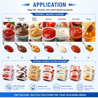 Machine de remplissage et d'emballage sous blister pour coupelles de pâte à tartiner, crème, sauce, confiture, chocolat (blanc, noir, au lait, noisette) et snacks alimentaires au cacao