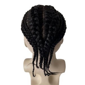 Sistemas de Cabello Humano Virgen Indio # Toupee de <span class=keywords><strong>Trenzas</strong></span> Estilo Cornrow Color Negro 1B, Base de Seda 8x10 <span class=keywords><strong>para</strong></span> <span class=keywords><strong>Hombre</strong></span> - Product Image 5