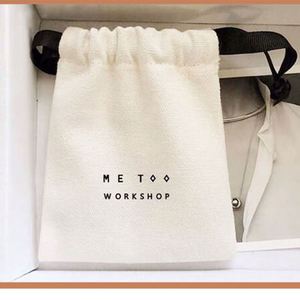 Customized Cotton Earing Ring Jewelry Packaging Bag Organic Cotton <b>Drawstring</b> <b>Pouch</b> Small Muslin Cotton Bag With Black Ribbon - Product Image 6