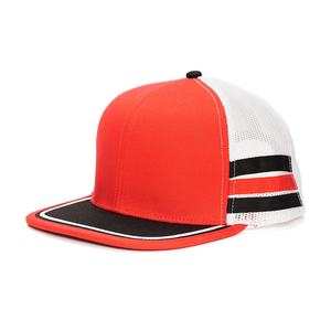 Casquettes de sport en coton à logo personnalisé, profil haut, 5 panneaux, style camionneur, snapback, rayures, baseball, mousse, filet - Product Image 2