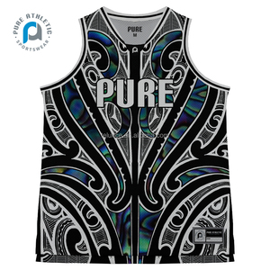 Tinh Khiết Maori paua Thiết Kế Throwback Bán Buôn Tùy Chỉnh Bóng Rổ <span class=keywords><strong>Singlets</strong></span> Người Đàn Ông Thăng Hoa In <span class=keywords><strong>Singlets</strong></span> Mặc Áo Sơ Mi - Product Image 4