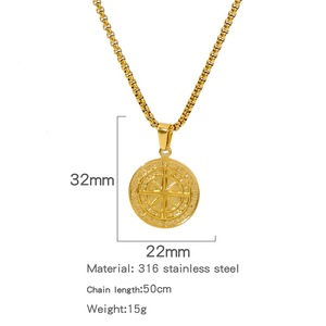 Nuevo Collar con Colgante de Brújula de Acero Inoxidable de Estilo Nórdico para Hombre, Cadena Multicapa, Color Personalizable, Regalo Ecológico - Product Image 4