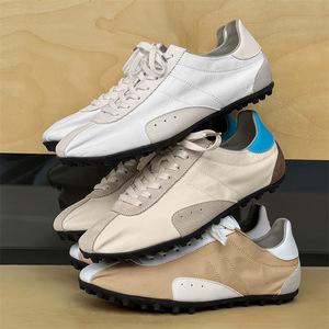 Les chaussures de course basses pour hommes, de marque, présentent un empeigne en cuir à imprimé animalier avec du cuir véritable de haute qualité. - Product Image 5