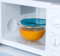 Ensemble de bols à salade en borosilicate poli, écologiques, personnalisables et compatibles micro-ondes, avec couvercle, vente en gros