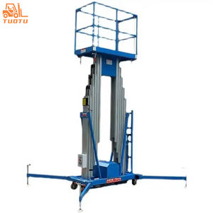 डबल मास्ट पोर्टेबल मोबाइल इलेक्ट्रिक हाइड्रोलिक लिफ्ट ऊंचाई नए एल्यूमीनियम मिश्र धातु कार्य मंच 14 मीटर अधिकतम - Product Image 2