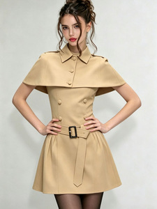 <span class=keywords><strong>Abito</strong></span> a Due Pezzi Stile Trench per Donna, Vestito Mini Senza Maniche con Collo Halter e Cintura, <span class=keywords><strong>Doppiopetto</strong></span> - Product Image 5