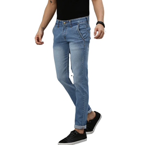Nueva llegada Street-Wear Style Blue Color 2025 Classic Jeans ajustados de alta calidad para hombre Precio al por mayor - Product Image 1