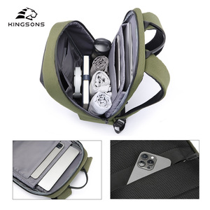 Kingsons Men's Business <b>Backpack</b> 20-35L Laptop <b>Compartment</b> Multi-<b>Compartment</b> Ultralight Shoulder Bag For Commuting - Product Image 3