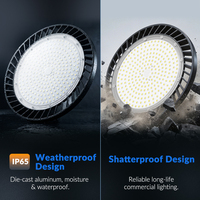 Lampu LED UFO High Bay 150W 200W IP65 untuk Pabrik, Gudang, Bengkel, Garasi, dan Penerangan Komersial