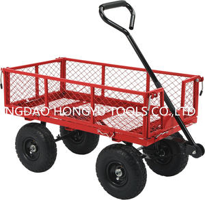 Chariot de jardin robuste QD avec structure en maille personnalisable OEM extérieur à quatre roues en gros - Product Image 4