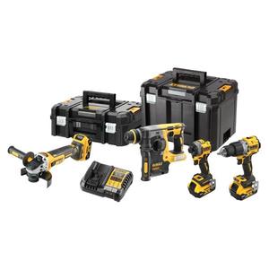 Ensemble d'outils sans fil DeWalt 4 pièces, batterie lithium-ion 20V Max, comprend perceuse, visseuse à chocs, meuleuse et marteau perforateur - Product Image 1
