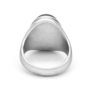 Wholesale 2022 New Design Fashion 316L Stainless Steel Dainty Gem <strong>Ring</strong> Natural <strong>Black</strong> Onyx <strong>Ring</strong> Agate Stone <strong>Ring</strong> for Men - Product Image 6