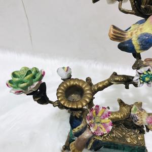 Chandelier européen et américain, décoration <span class=keywords><strong>de</strong></span> luxe, artisanat français salon véranda en cuivre pur en céramique, branches d'oiseaux été - Product Image 3