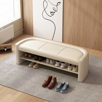 Banc à chaussures d'entrée avec rangement intégré, en bois massif, mobilier de luxe pour la maison, multifonctionnel, couleur personnalisable, design moderne