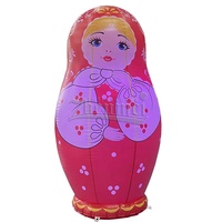 Poupées gigognes russes dessin animé de poupée Matryoshka gonflable bleu avec lumières colorées