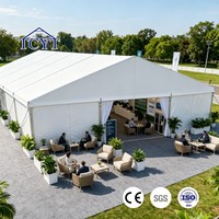 Tente de réception extérieure en alliage d'aluminium et tissu PVC, construction manuelle, pour événements