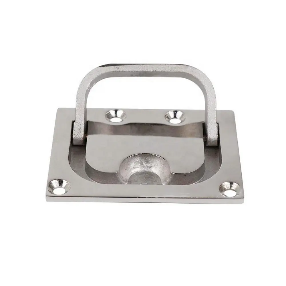 Factory Ss 316 Stainless Square Flush Ring Pull Handle & Marine Deck Hatch Pull Handle For Furniture Boat Hatch Lift Ring