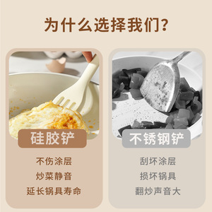 Juego de utensilios de cocina de silicona, 4 piezas, espátula resistente al calor de calidad alimentaria, cuchara, pinzas, batidor para uso doméstico y comercial - Product Image 4