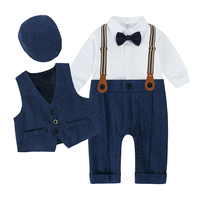 Conjunto de Ropa para Bebé Recién Nacido, Algodón Suave, Conjuntos de Ropa para Bebé Niño, Traje de Fiesta para Niños de 0 a 3 Años, Conjuntos de Ropa para Niños Pequeños con Chaleco y Gorros
