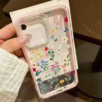 Coque de téléphone 3-en-1 transparente en TPU et acrylique avec nœud et fleur couleur bonbon pour iPhone 17 Air 16 13 11 15 14 12 11 Pro Max