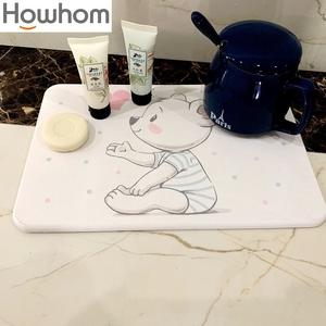 Howhom - Tapete para Jabón Absorbente de Secado Rápido y Resistente a la Humedad con Diseño de Dibujos Animados para Baño, 30x20cm - Product Image 1