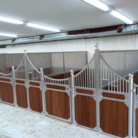 Establo para Caballos WINHORSE, Puertas para Establos, Estructura de Acero Galvanizado en Caliente HDG, Establo para Caballos con Panel de Bambú