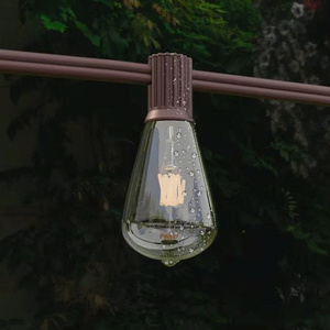 IP65 Brown Plastic Rustic <b>String</b> <b>Light</b> With 30 Edison <b>Bulbs</b> AC Powered Outdoor Garden Patio Party Decoration Ceiling <b>light</b> - Product Image 4