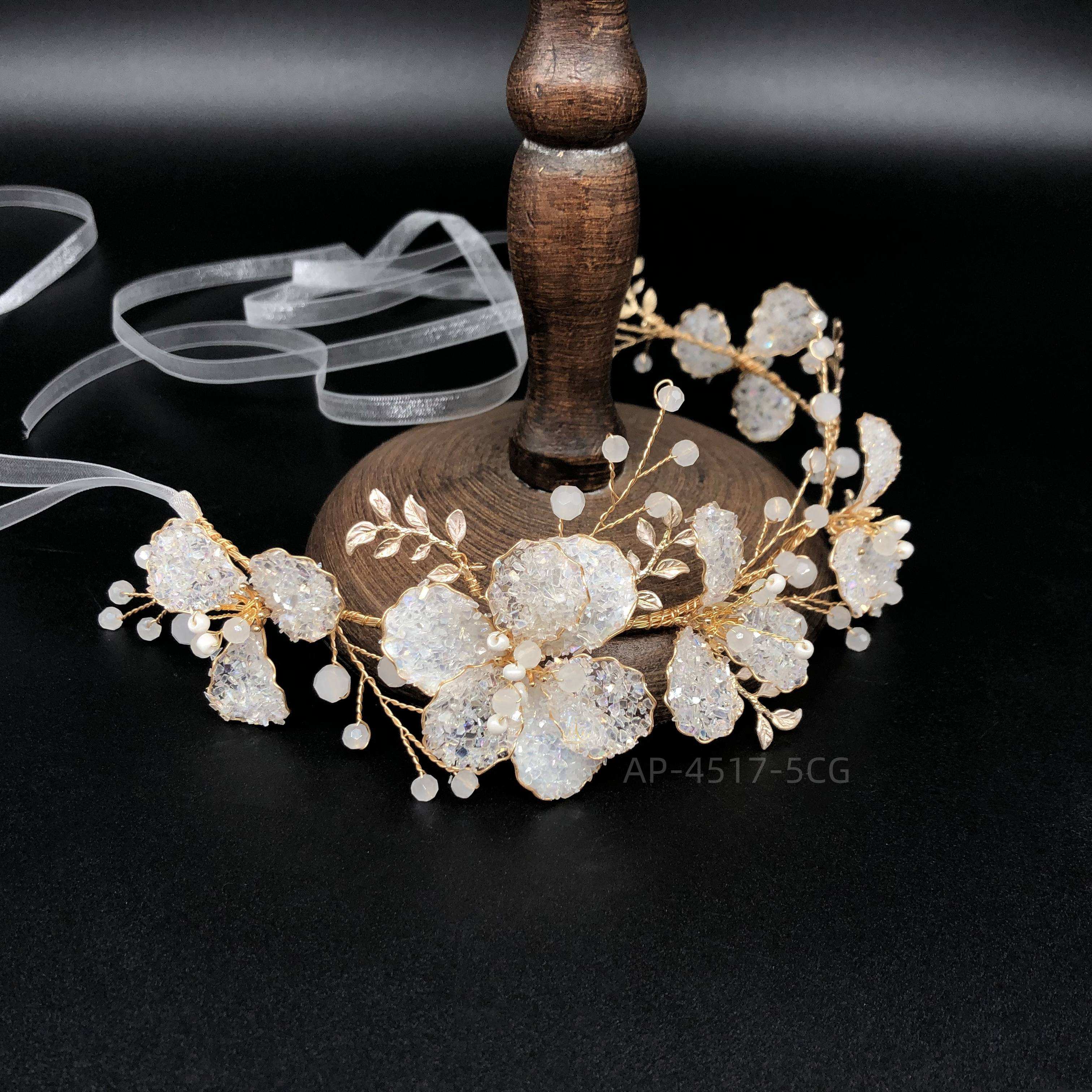 resin flower bridal headpiece