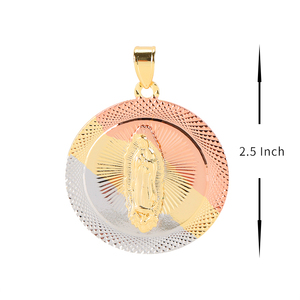 14k oro <span class=keywords><strong>Virgen</strong></span> <span class=keywords><strong>de</strong></span> <span class=keywords><strong>guadalupe</strong></span> collar católica <span class=keywords><strong>de</strong></span> <span class=keywords><strong>la</strong></span> religión colgante - Product Image 4