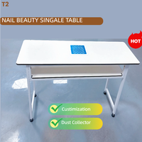 Table de manucure multifonctionnelle personnalisable avec port de connexion pour machine d'aspiration des ongles, nouvelle conception pour salon de manucure