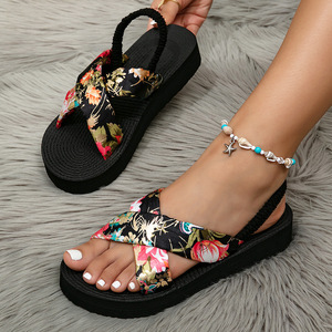 Sandales d'été <span class=keywords><strong>confortables</strong></span> en gros, <span class=keywords><strong>tongs</strong></span> bohèmes à semelle souple, chaussons de plage pour femmes - Product Image 1