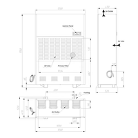 Déshumidificateur industriel haute température WETWELLS 380L/D pour climats humides, état neuf, déshumidificateur d'air industriel