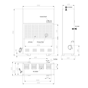 <span class=keywords><strong>Deshumidificador</strong></span> Industrial de Alta Temperatura WETWELLS 380L/D para Climas Húmedos, Nuevo, <span class=keywords><strong>Deshumidificador</strong></span> de <span class=keywords><strong>Aire</strong></span> Industrial - Product Image 6