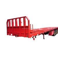 Semi-remorque plateau robuste 13m à 4 essieux pour le transport de marchandises longue distance et les conteneurs maritimes de 45 et 60 pieds