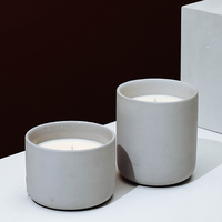 Mescente vente en gros de pots de bougie ambre uniques en céramique noire mate vides de luxe avec couvercles en bois