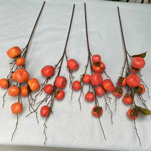 Queyiyi Fleurs Artificielles Branches de Kaki 30cm-100cm Décoration Maison Mariage - Product Image 4