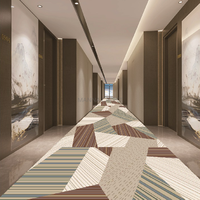 Tapis imprimé mural en nylon tissé à la machine, motif personnalisé, ignifuge, pour couloir et hall d'hôtel, à prix réduits