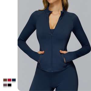 Sweat-shirt Corset Respirant Extensible dans les quatre sens Écologique Séchage rapide Manteau trench pour <span class=keywords><strong>femme</strong></span> Running Sculpt Basic Vente chaude - Product Image 3