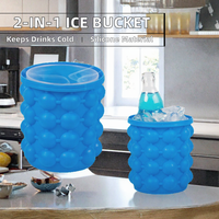 Moule à glaçons en silicone rond avec couvercle, bac à glaçons portable pour refroidir les boissons, idéal pour bar, maison, fête
