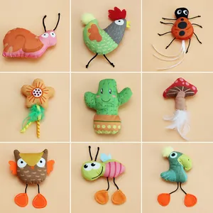Catnip Toys For Cats Insect Mushroom Flower Snail Bee Parrot Cactus Owl Cock Animal Plant Cat Toys Pet Products Factory