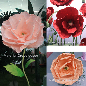 Fiori di Papavero Artificiali Giganti Rossi in Carta Crespa, Perfetti per Decorazioni di Matrimoni, Feste e Festività - Product Image 6