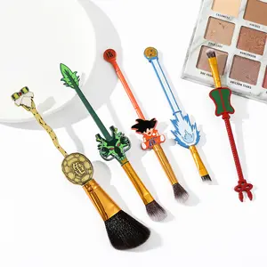 5pcs Dragon Ball Anime Makeup Brush Set Kabuki Face Brush Metal Handle Eyeshadow Brush