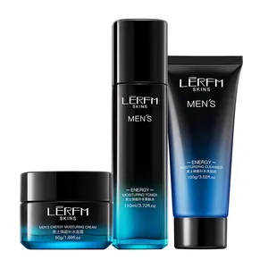 LERFM-conjunto de productos para el cuidado de la piel para hombre, crema de Tóner para el cuidado de la piel, cuidado de la piel, suave, Control de aceite, regalo, 3 uds.