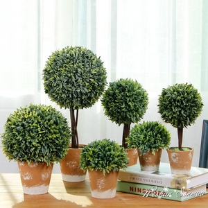 Bonsái Artificial Realista de Plástico LUYI en Forma de Bola, Decoración de Escritorio para Interiores, Planta Pequeña para Hogar u Oficina, Sin Necesidad de Riego, Regalo de Cumpleaños - Product Image 1