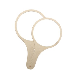 Miroir de maquillage portable avec poignée, miroir de maquillage créatif à main, miroir de toilette, miroir à main en bois massif, salon de beauté - Product Image 2