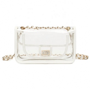 Bolso de mano transparente de PVC para mujer con cadena Bolso transparente - Product Image 5
