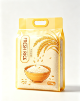 Sachet alimentaire en plastique refermable avec fermeture éclair, personnalisable, pour l'emballage du riz, des céréales et de la farine, étanche, pour la vente de produits agricoles à l'étranger
