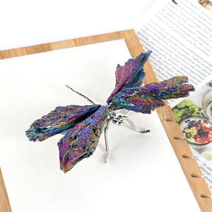 Figurine de libellule en tourmaline noire naturelle, cristal Aura, animal unique pour la décoration de la maison - Product Image 2